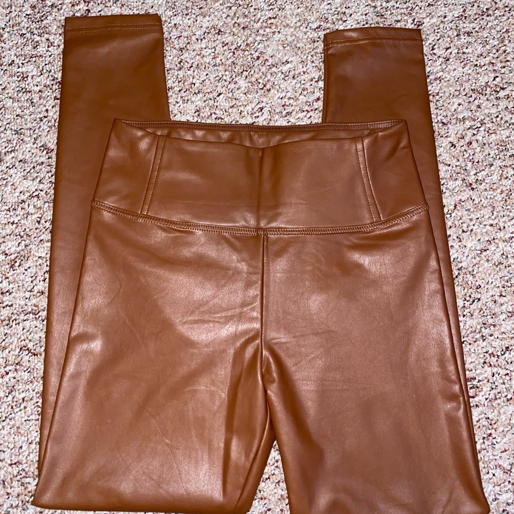 Brown Leather Leggings